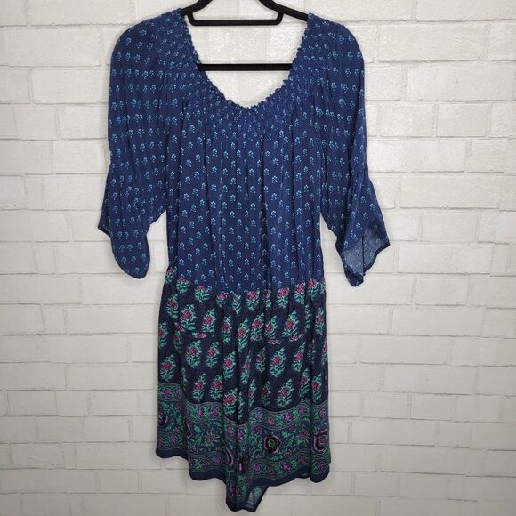 Ett:Twa by Anthropologie Blue Floral Romper - Picture 4 of 4